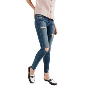 AGOLDE Sophie‎ High-Rise Distressed Cropped Skinny Jean in Vintage Denim Medium